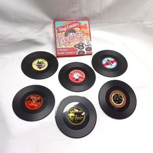 Rockabilly Vinyl Drink Coasters